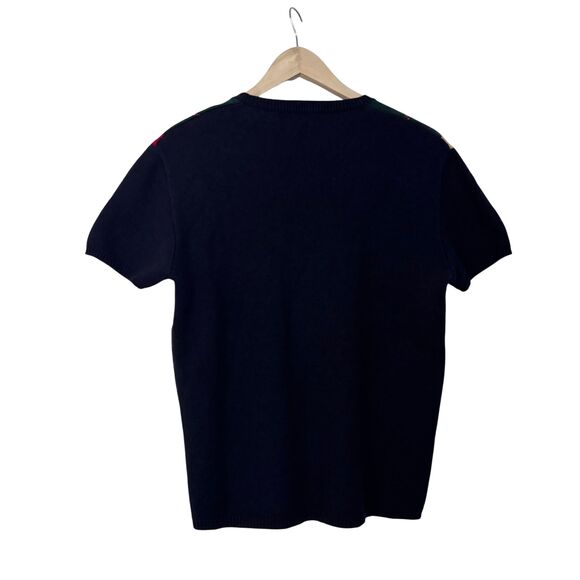 VTG 90s Ralph Lauren Merino Wool Cashmere Blend Argyle Color Block SS Sweater - Picture 4 of 4